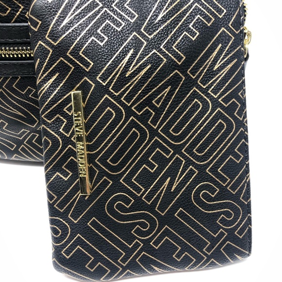 Steve Madden Large Black and Gold Backpack - Picture 6 of 6